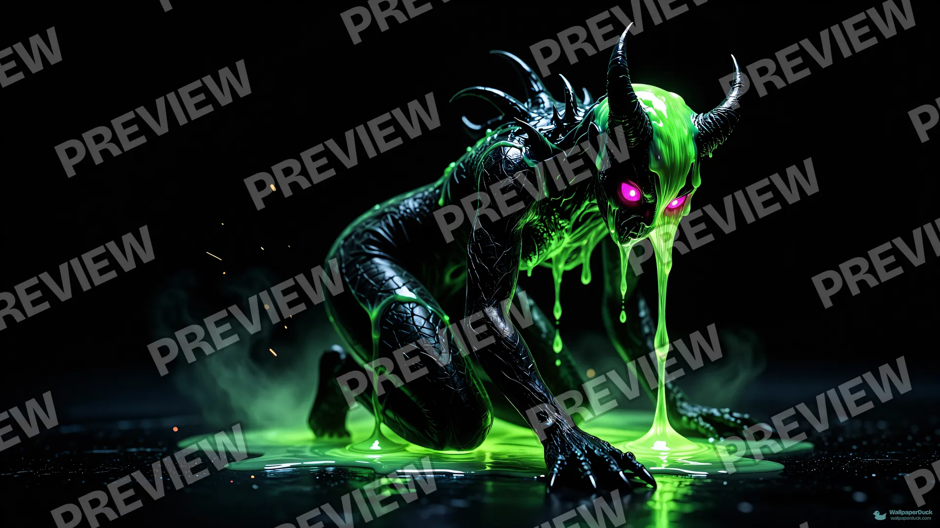 Acid Glow Nightmare — Neon nightmare 4K wallpaper