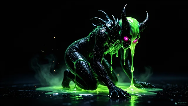 Acid Glow Nightmare — Neon nightmare 4K wallpaper
