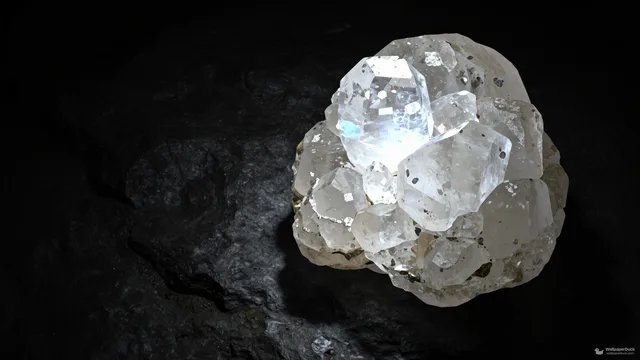 Quartz Basalt Refraction — Crystals & minerals 4K wallpaper