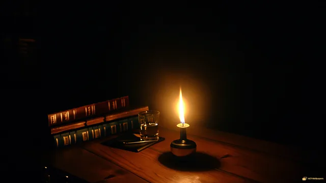 Victorian Study Lamp — Dark interiors 4K wallpaper