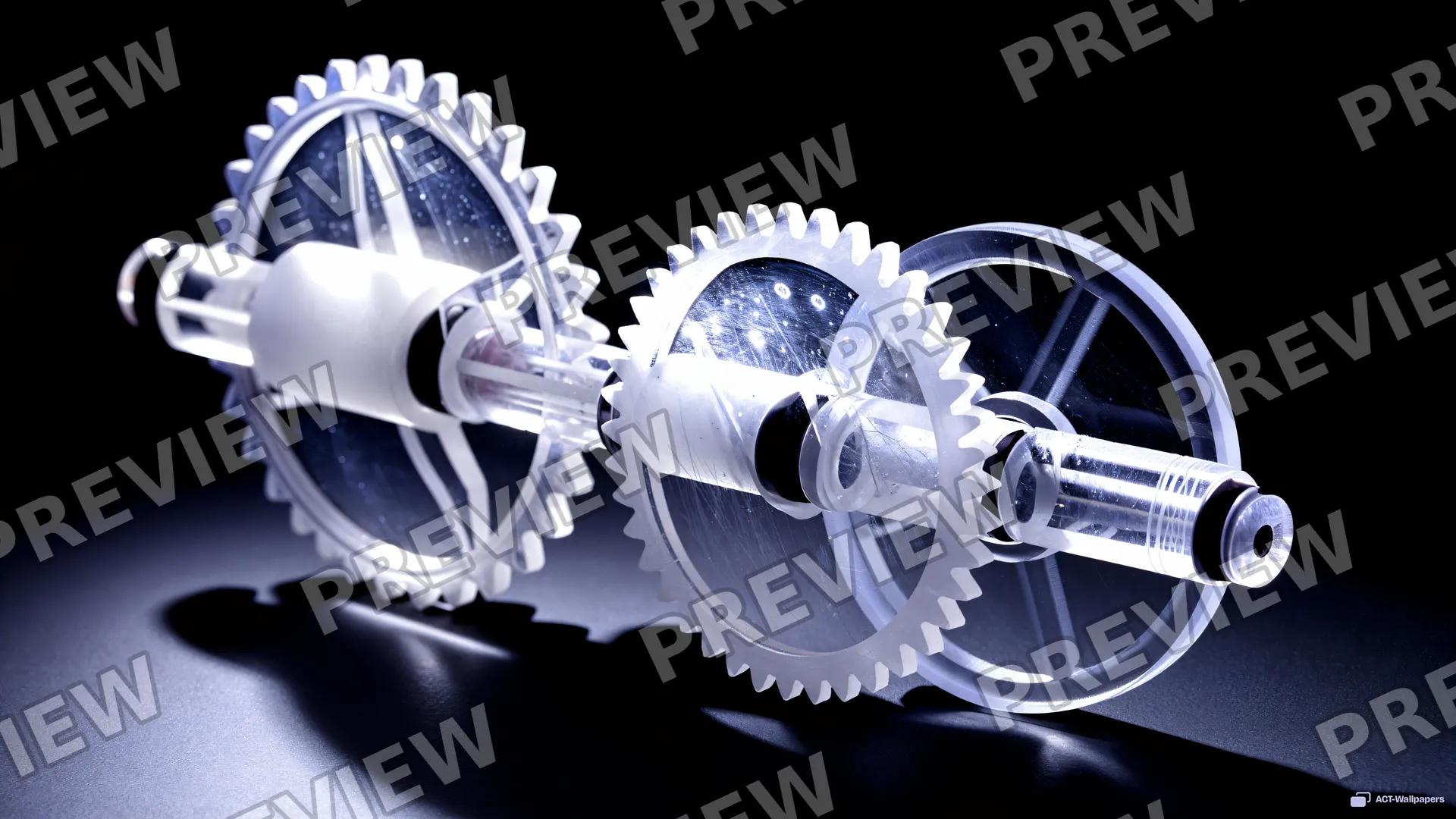 Crystal Gear Train — Crystal machines 4K wallpaper