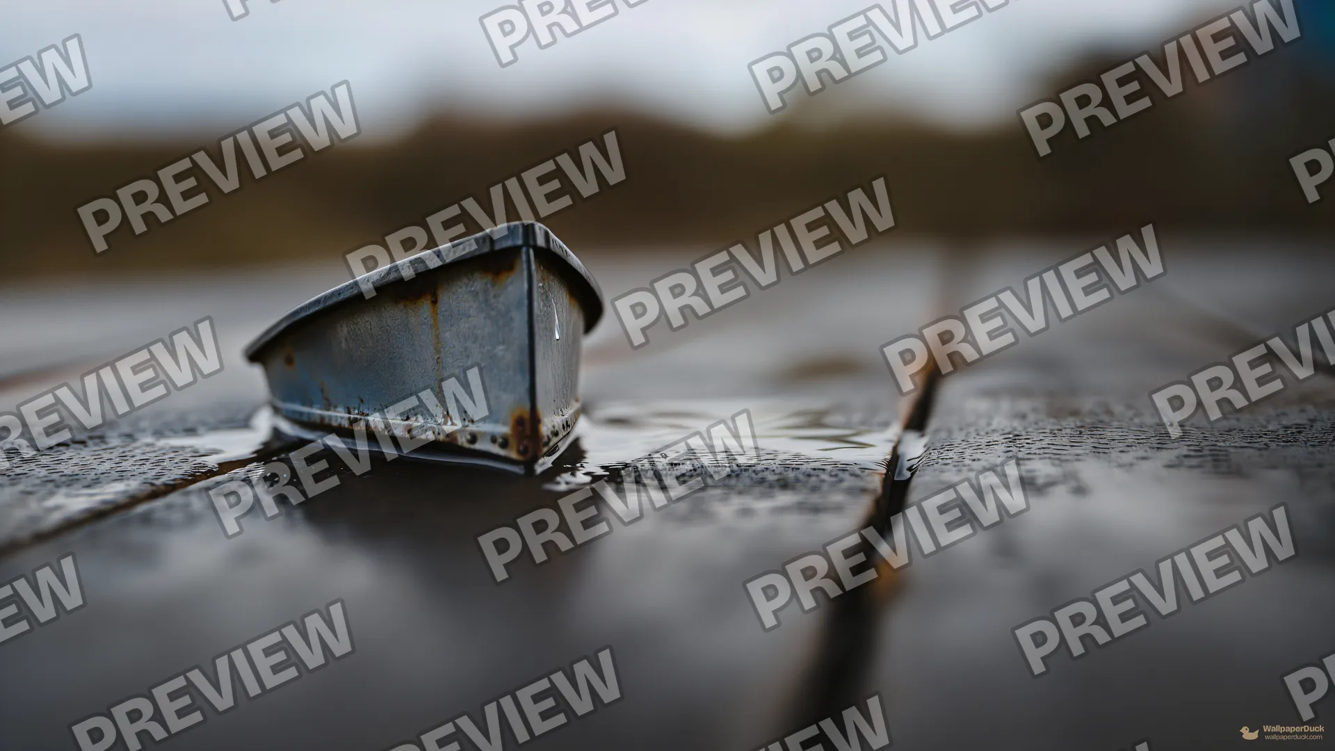 Tin Boat Puddle — Miniature worlds 4K wallpaper