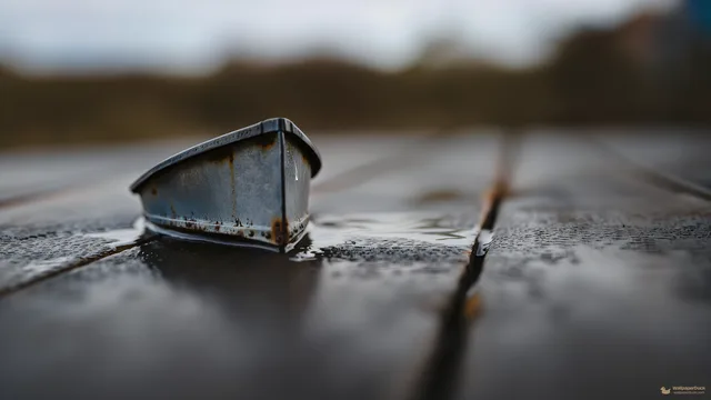 Tin Boat Puddle — Miniature worlds 4K wallpaper
