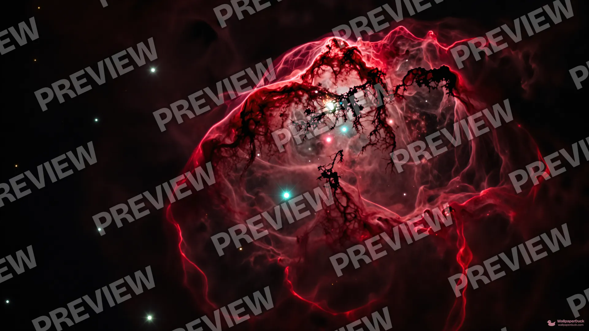 Crimson Ionized Filaments — Cosmic & astrophotography 4K wallpaper