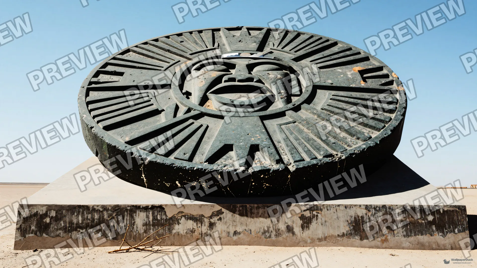 Aztec Sun Stone — Aztek gunes tasi 4K wallpaper