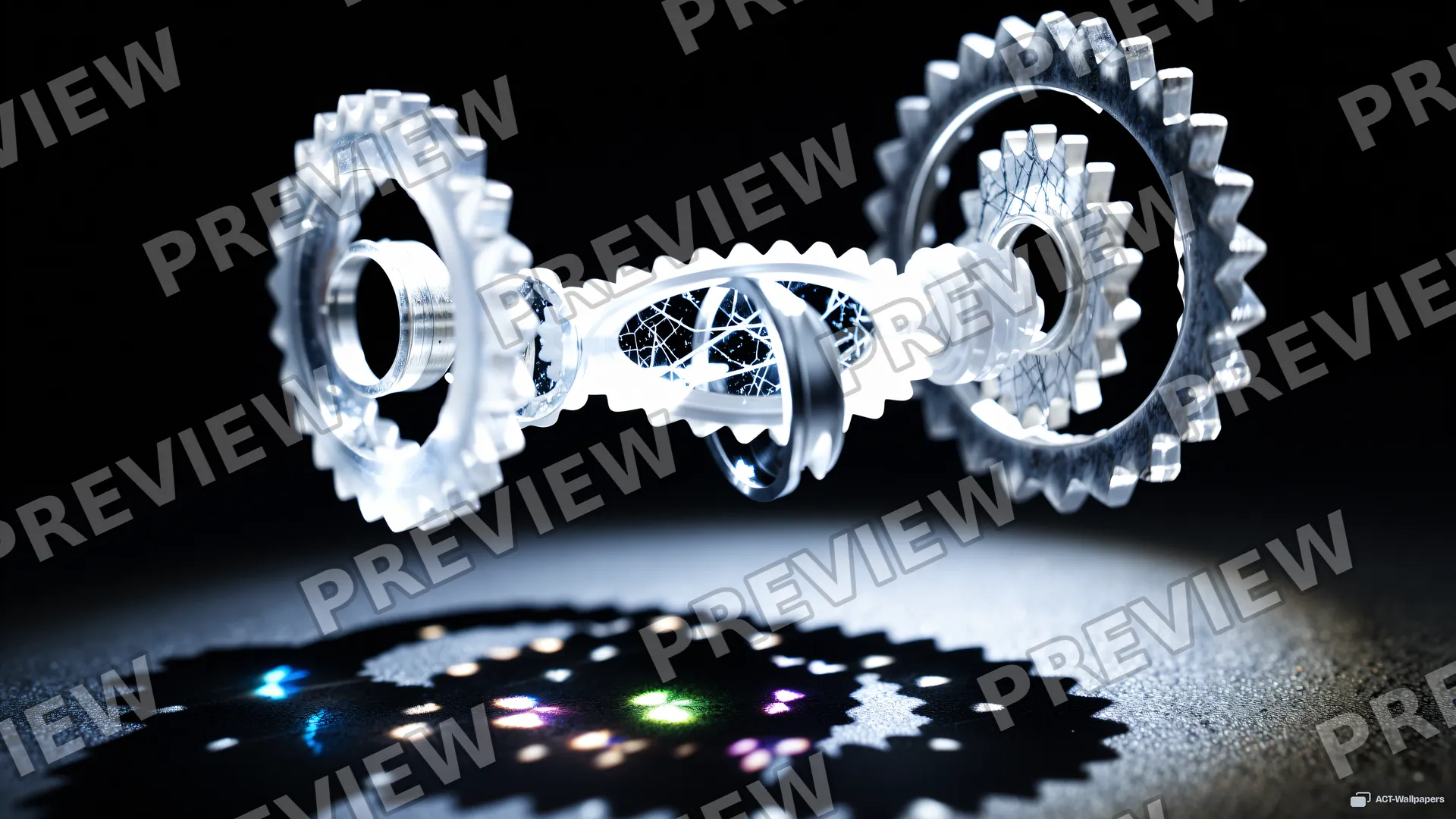 Suspended Quartz Camshaft — Crystal machines 4K wallpaper