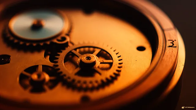 Vintage Brass Chronograph Macro — Analog macro mechanics 4K wallpaper