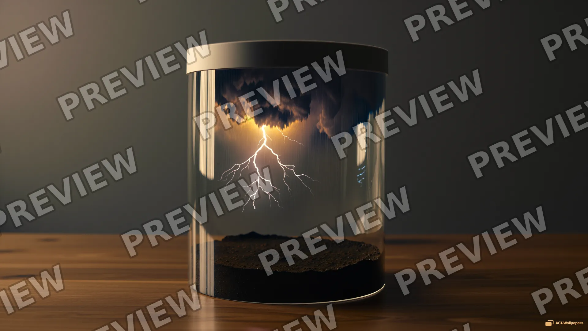 Inverted Glass Storm — Inverted storm terrarium 4K wallpaper