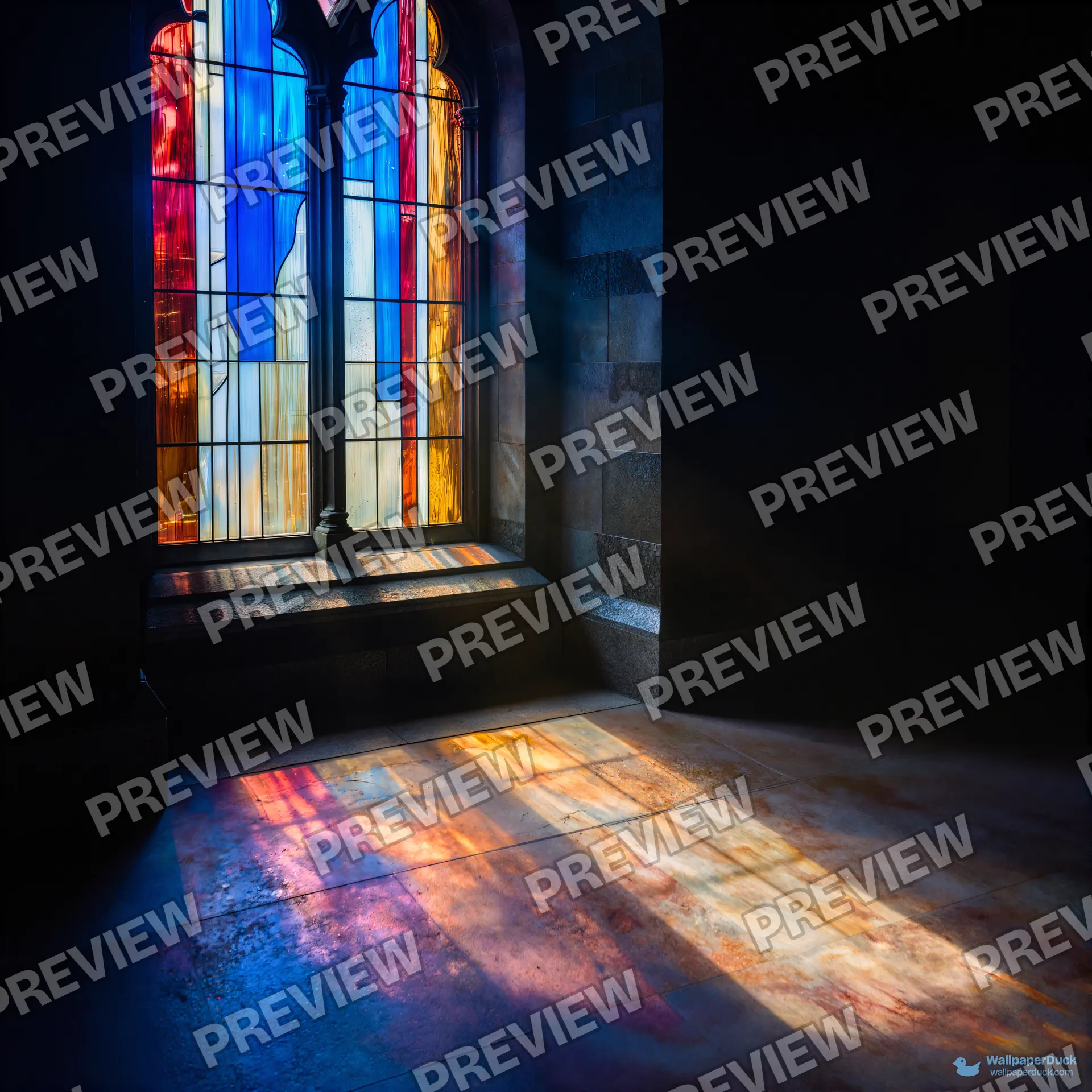 Stained Glass Light Pool — Stained-glass light 4K wallpaper