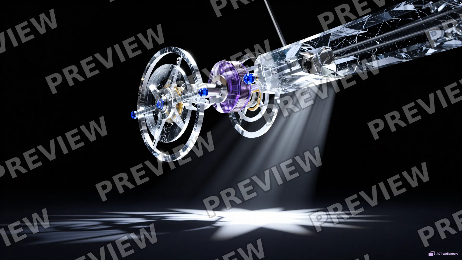 Crystal Escapement Void — Crystal machines 4K wallpaper