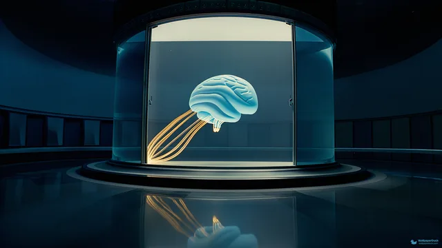Cognitive Core Suspension — Sci-fi interiors 4K wallpaper