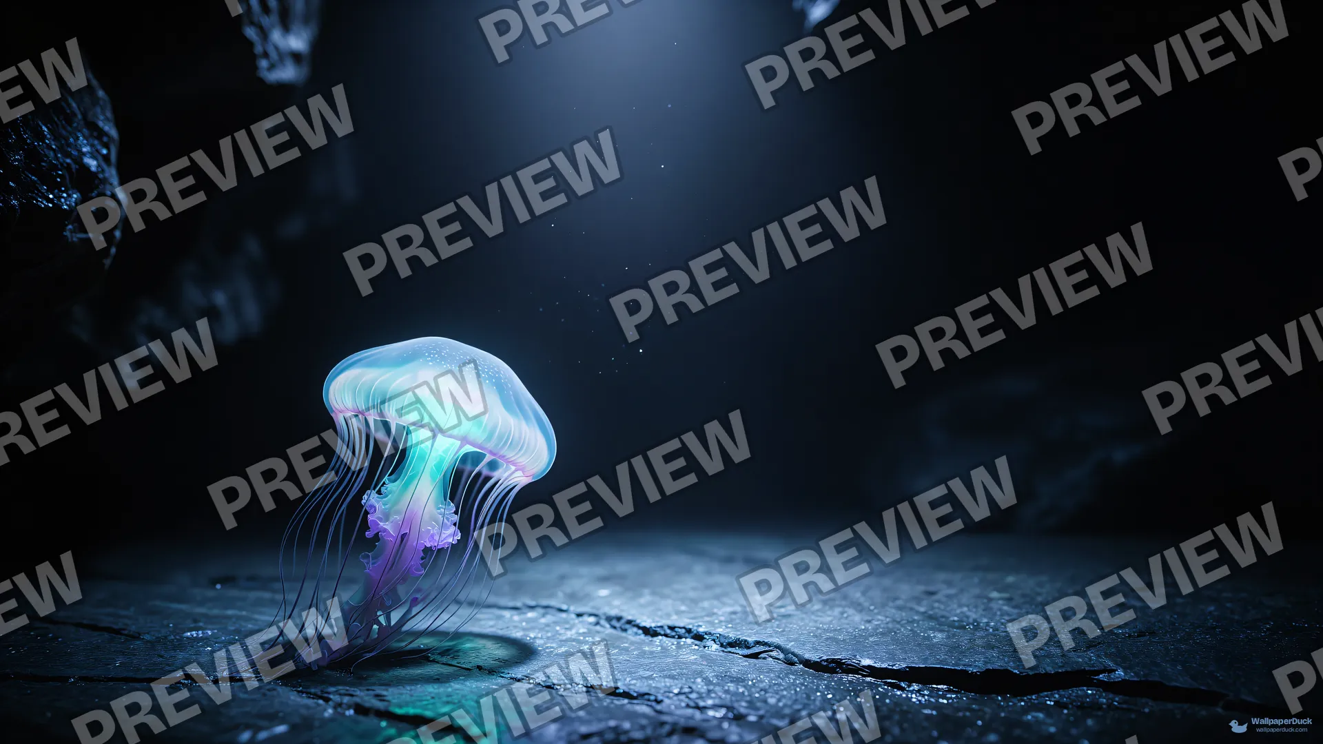 Cavern Jellyfish Glow — Bioluminescence 4K wallpaper