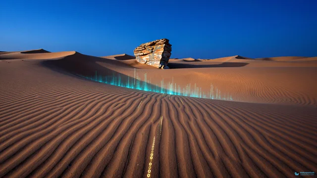 Binary Sand Dunes — Desert 4K wallpaper