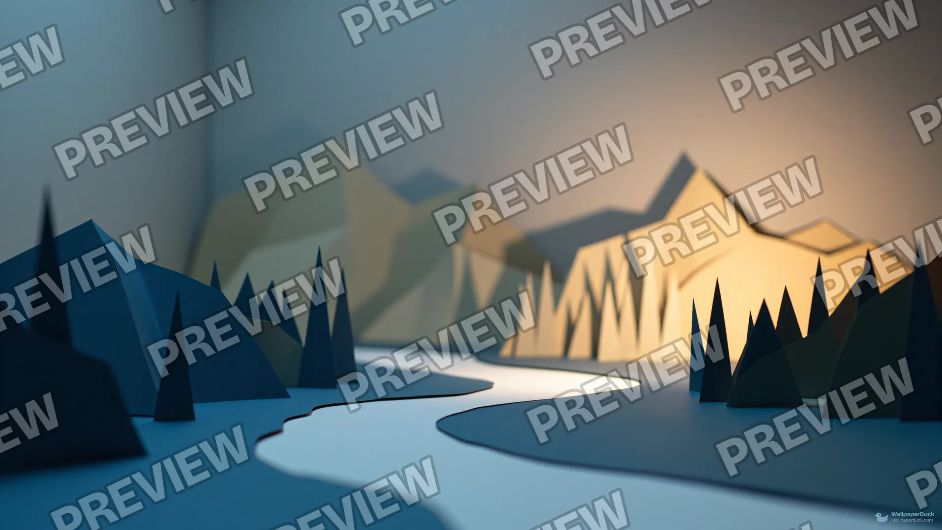 Folded Paper River Diorama — Paper dioramas 4K wallpaper