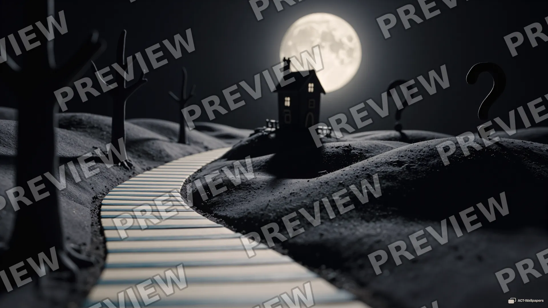 Whimsical Clay Moon — Gothic tale 4K wallpaper