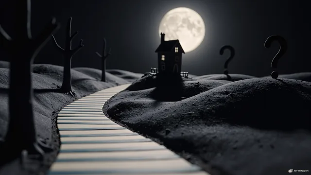 Whimsical Clay Moon — Gothic tale 4K wallpaper
