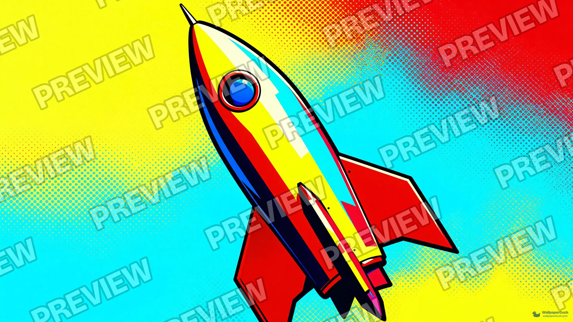Fractured Rocket Pop Art — Retro pop art 4K wallpaper