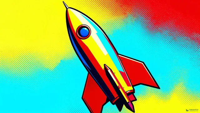 Fractured Rocket Pop Art — Retro pop art 4K wallpaper