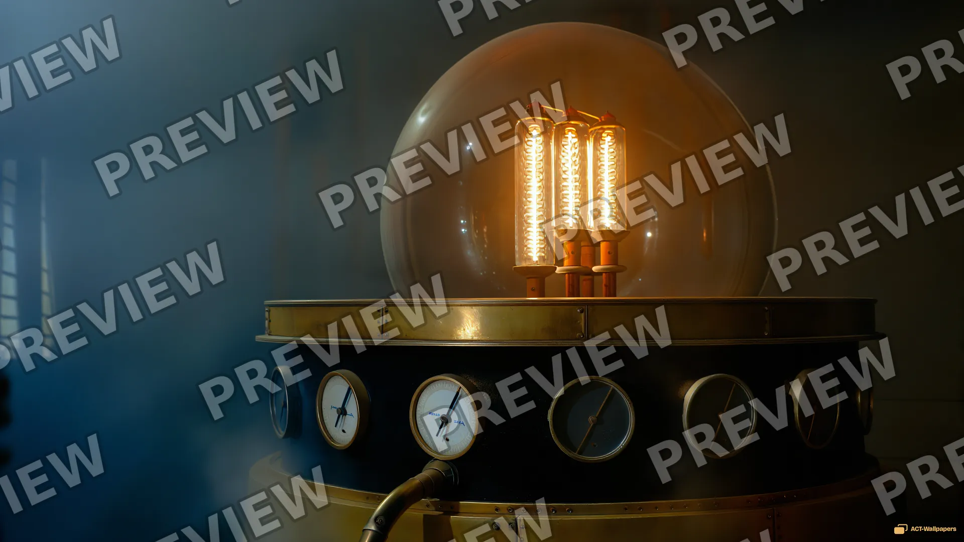 Vacuum Tube Brain Machine — Steampunk machines 4K wallpaper