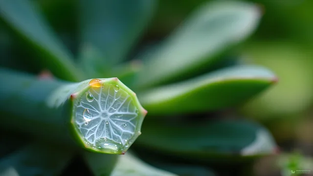 Succulent Stem Cross-Section — Botanical macro 4K wallpaper