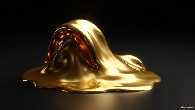 Molten Gold Fold — Liquid forms 4K wallpaper
