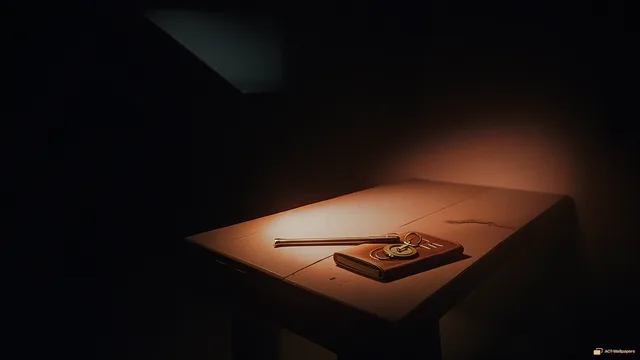 Attic Lantern Shadow — Dark interiors 4K wallpaper
