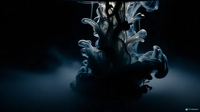 Ink in Shadow — Dark fluid 4K wallpaper