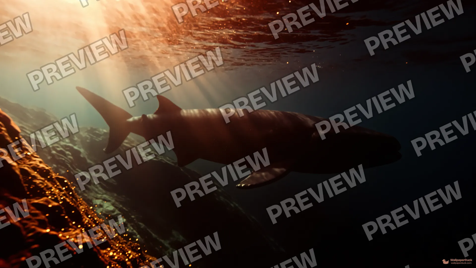 Leviathan in Amber Deep — Underwater 4K wallpaper