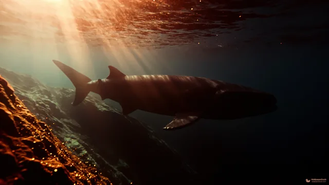 Leviathan in Amber Deep — Underwater 4K wallpaper