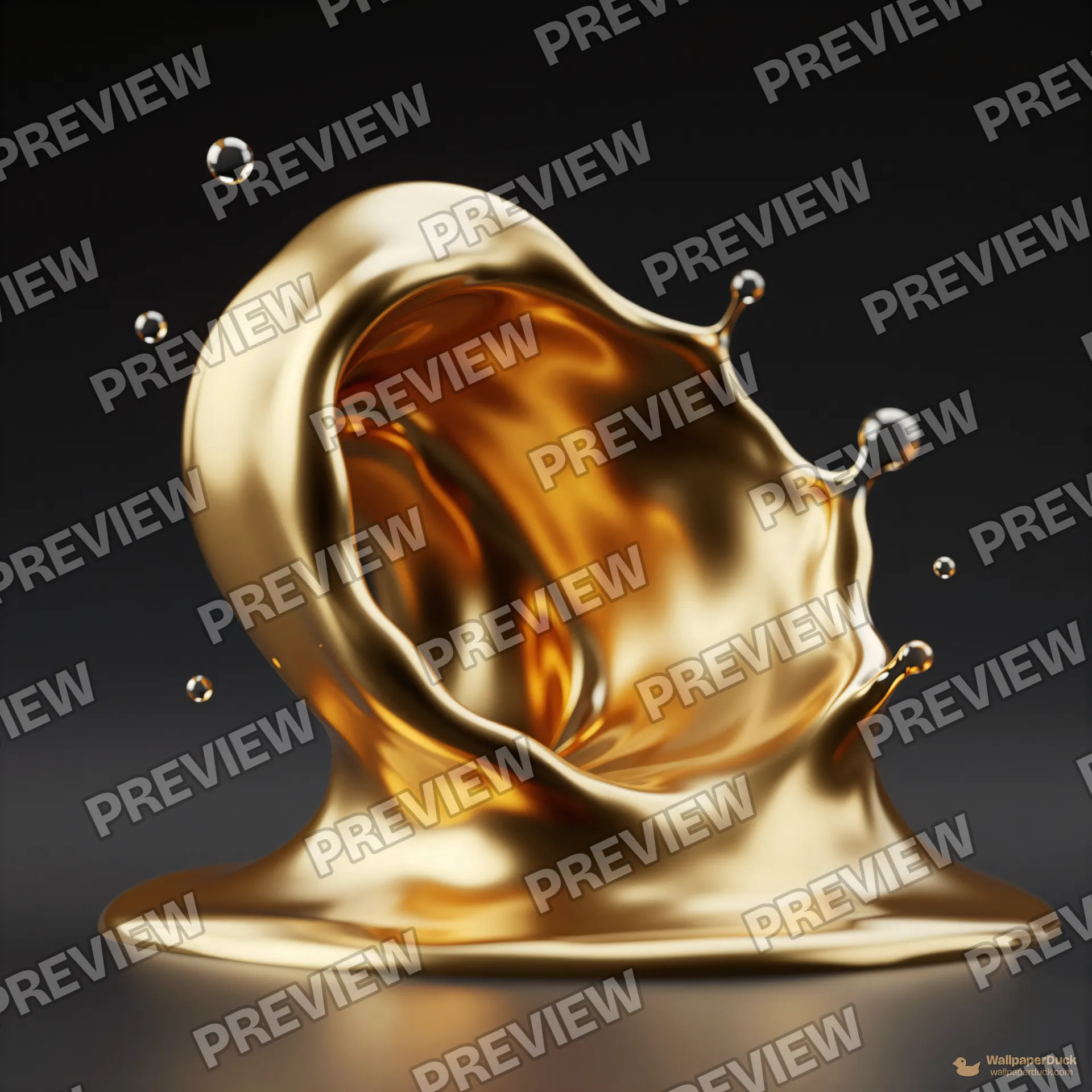 Molten Gold Loop — Liquid forms 4K wallpaper