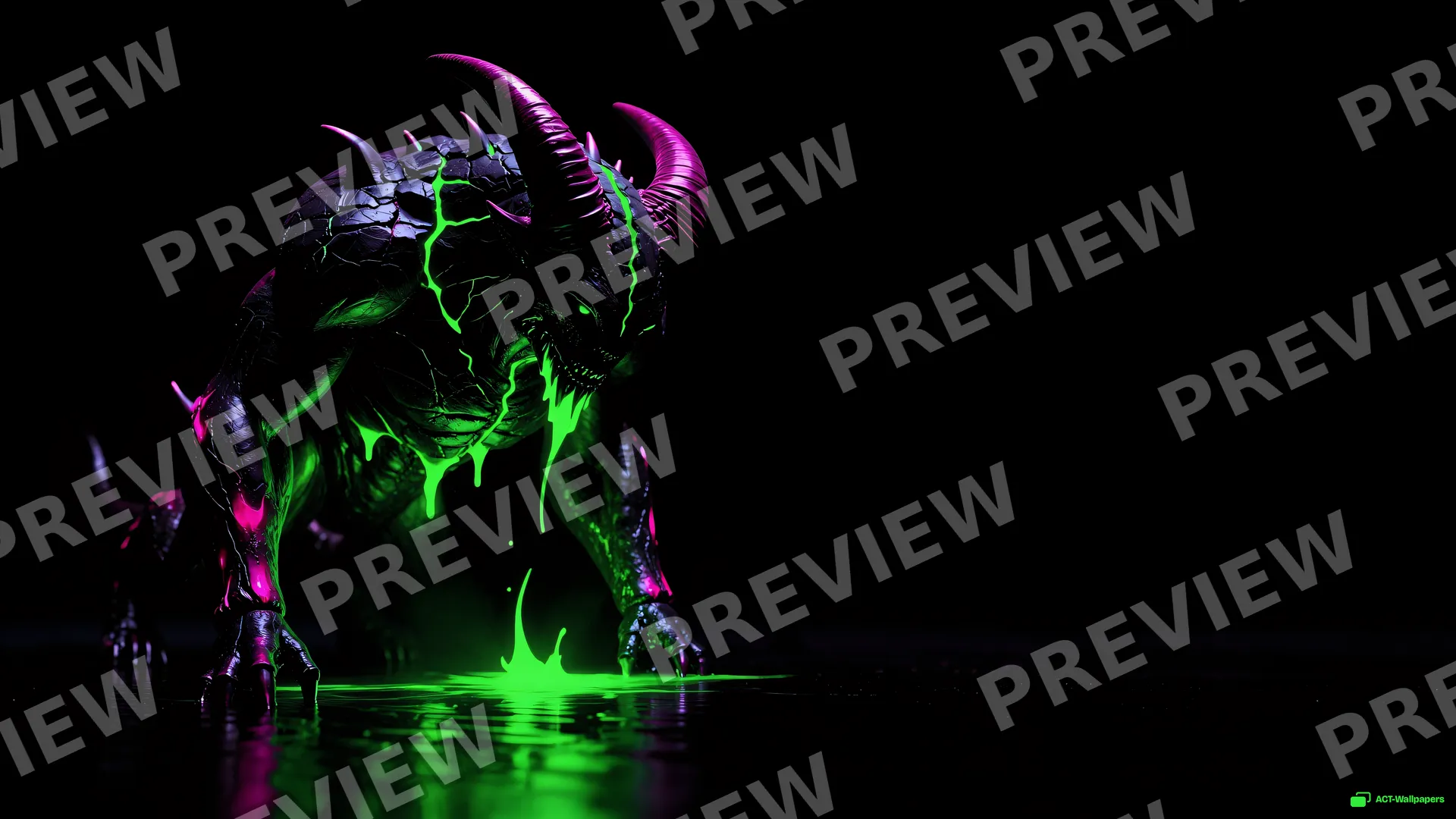 Obsidian Nightmare Glow — Neon nightmare 4K wallpaper