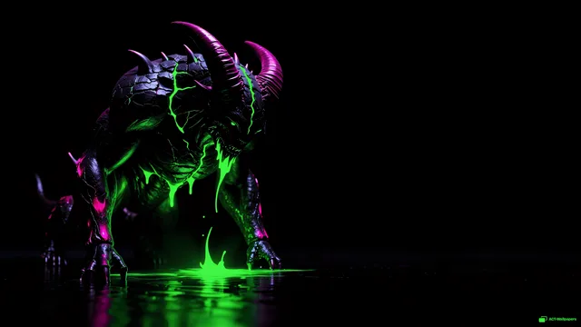 Obsidian Nightmare Glow — Neon nightmare 4K wallpaper