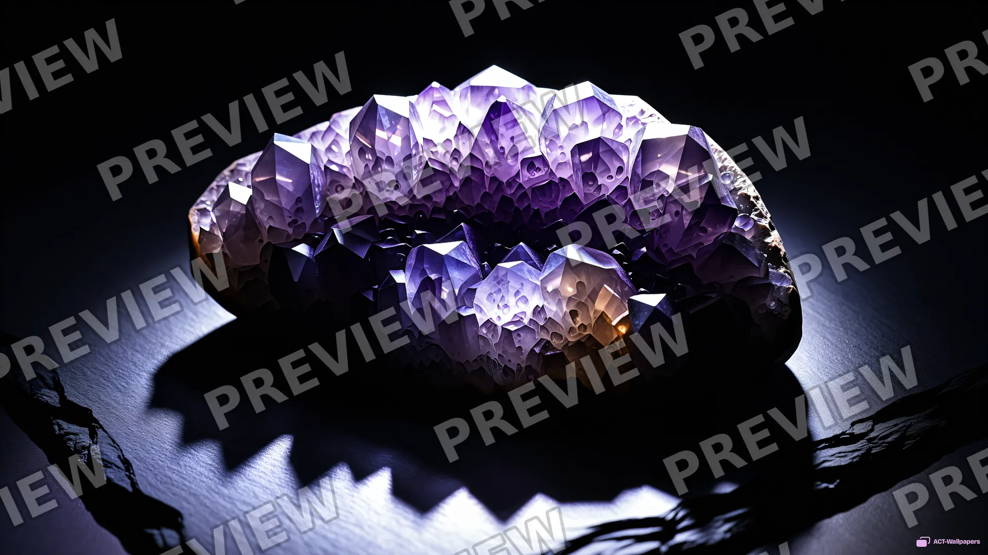Amethyst Geode Moss — Crystal botanicals 4K wallpaper