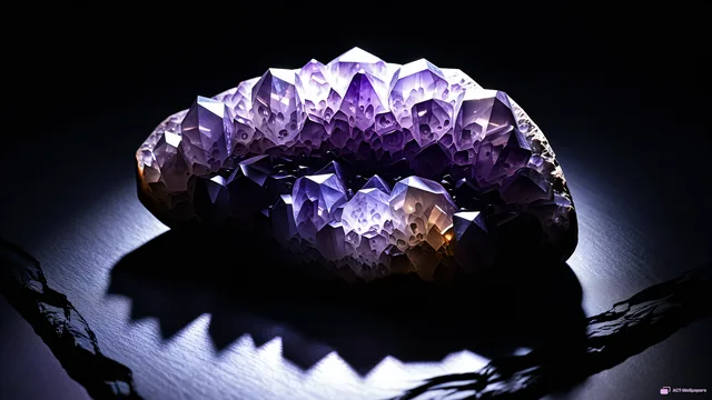 Amethyst Geode Moss — Crystal botanicals 4K wallpaper