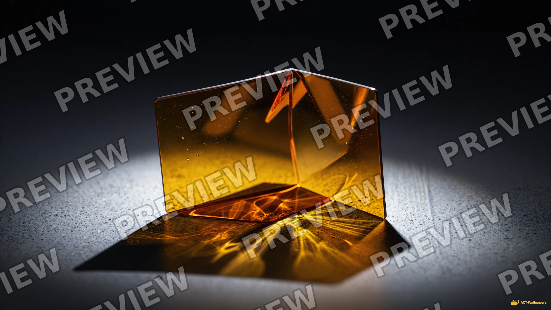 Amber Folded Glass Study — Glass sculpture 4K wallpaper