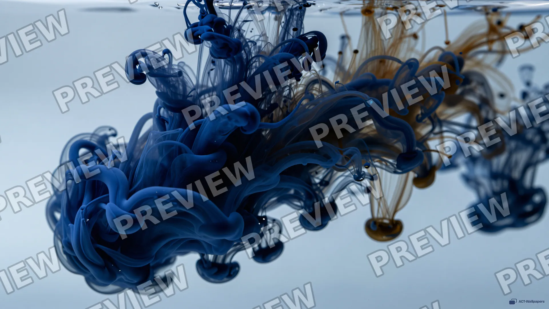 Indigo Ink Dispersion — Abstract fluid 4K wallpaper