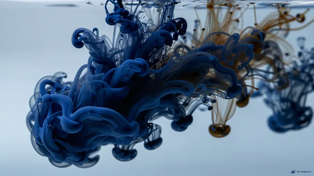 Indigo Ink Dispersion — Abstract fluid 4K wallpaper