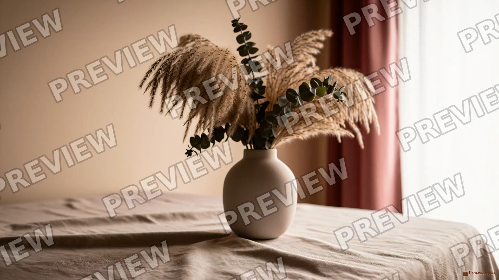 Dried Pampas Still Life — Dried flower arrangements 4K wallpaper