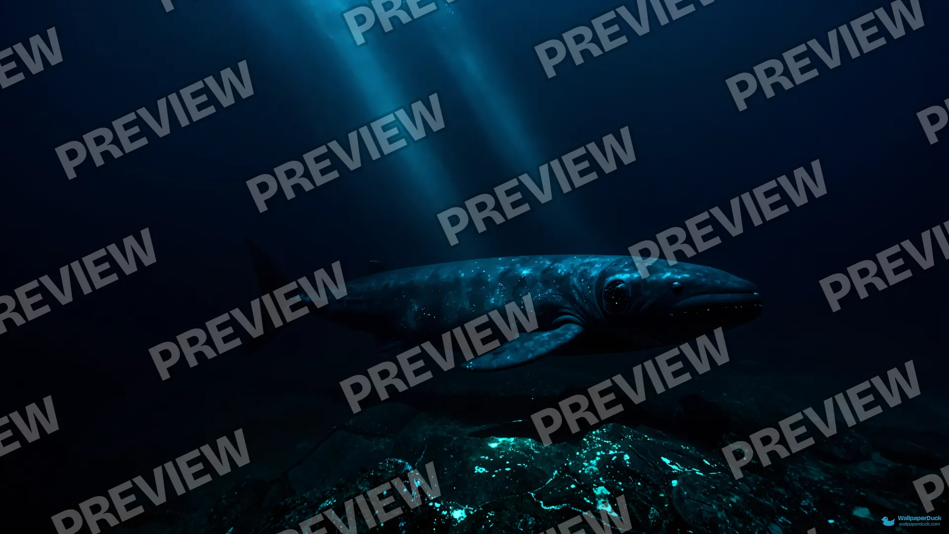 Abyssal Leviathan Drift — Underwater 4K wallpaper