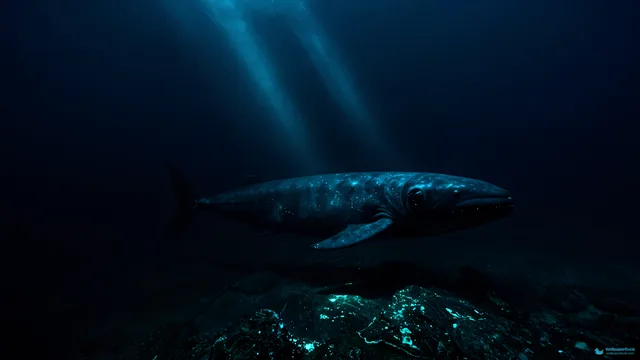 Abyssal Leviathan Drift — Underwater 4K wallpaper