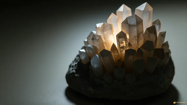 Translucent Quartz Cluster — Crystals & minerals 4K wallpaper