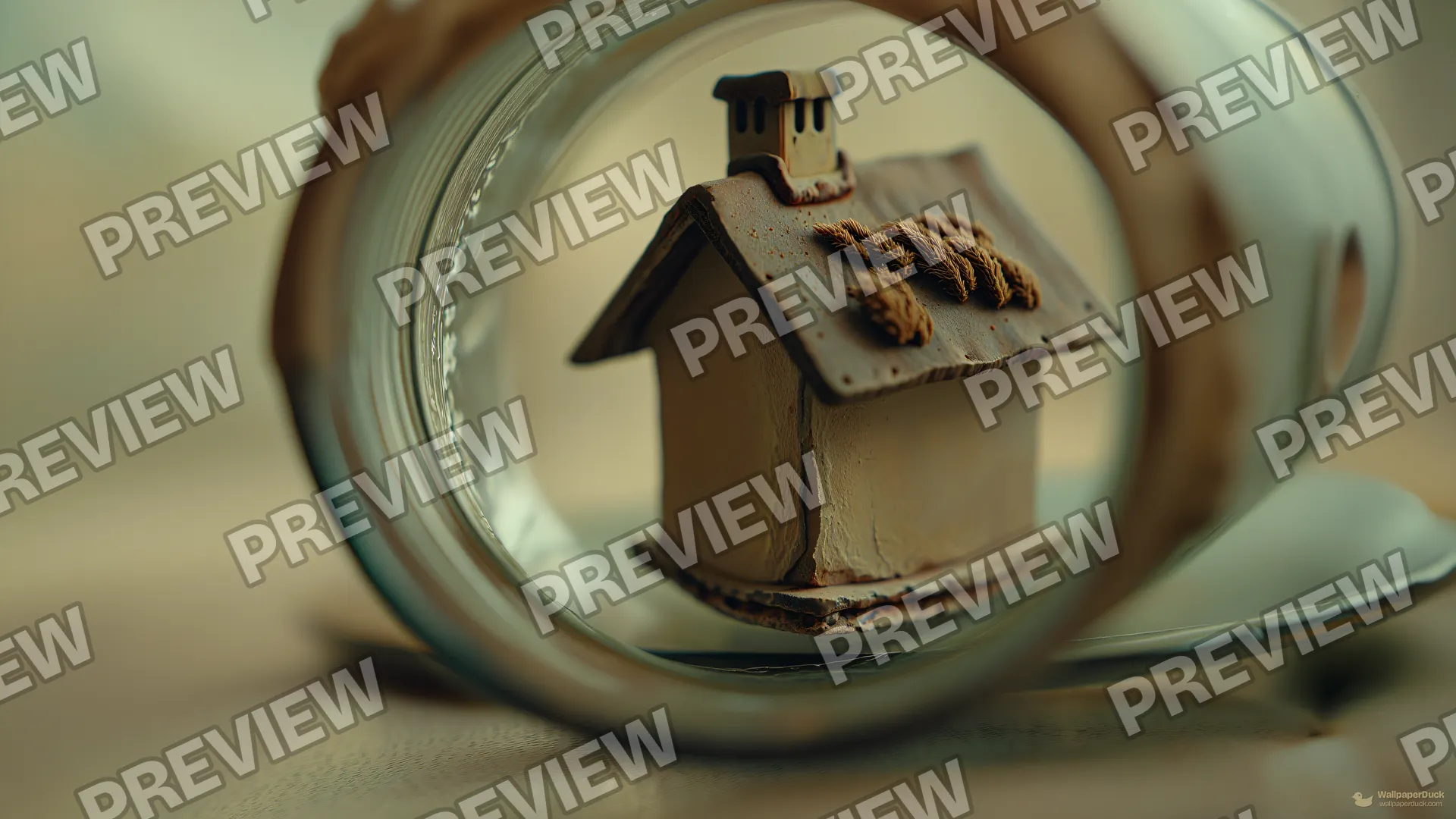 Mossy Jar House — Miniature worlds 4K wallpaper