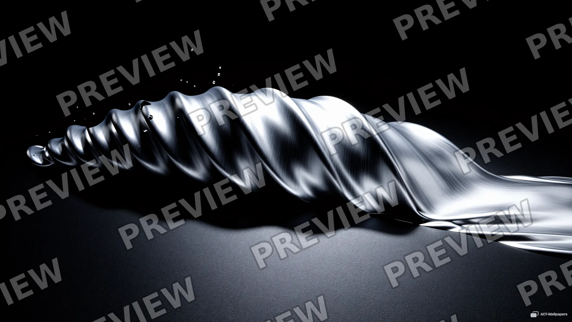 Silver Wave Impact — Chrome casting 4K wallpaper