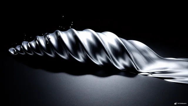 Silver Wave Impact — Chrome casting 4K wallpaper