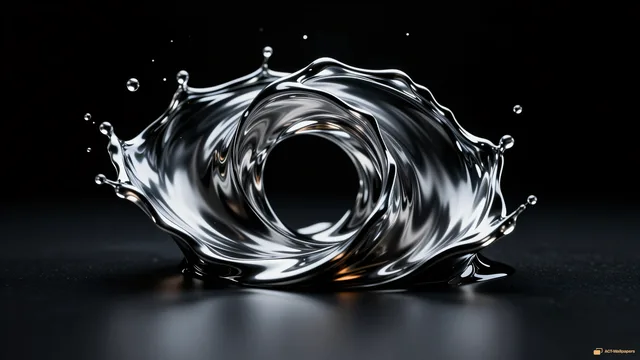 Silver Helix Collapse — Chrome casting 4K wallpaper