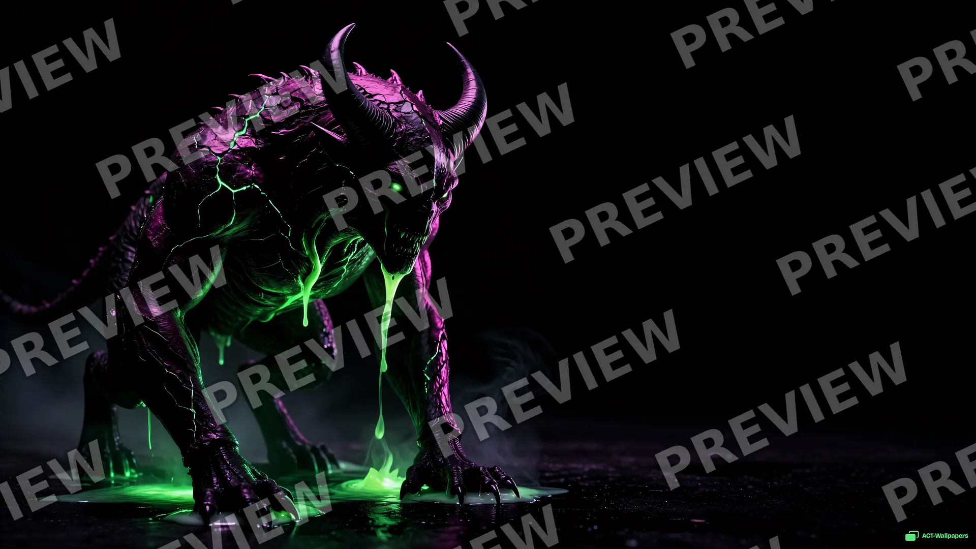 Obsidian Nightmare Silhouette — Neon nightmare 4K wallpaper