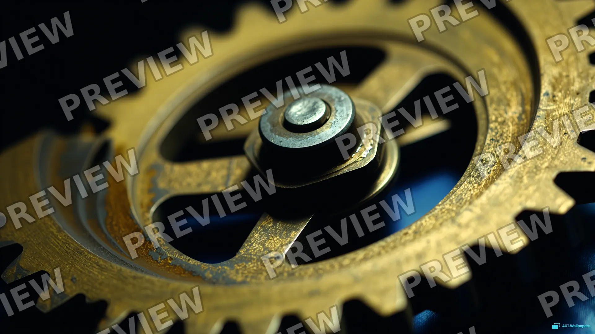 Brass Gear Macro — Macro mechanics 4K wallpaper