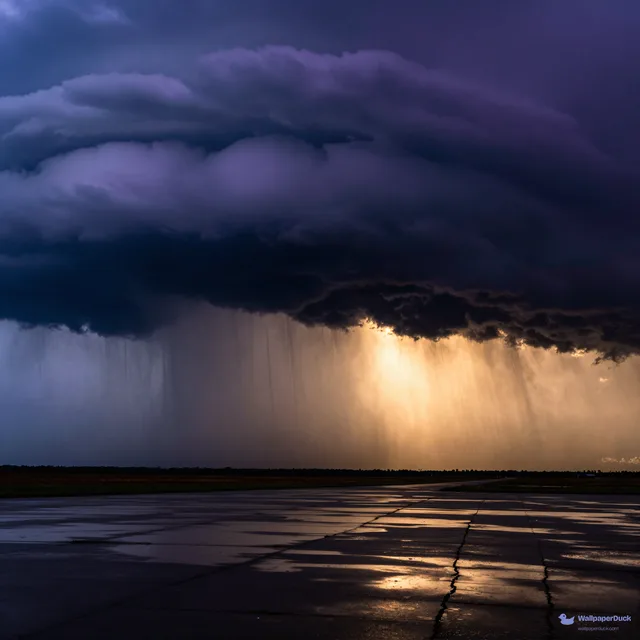 Storm Break Amber — Storm atmosphere 4K wallpaper