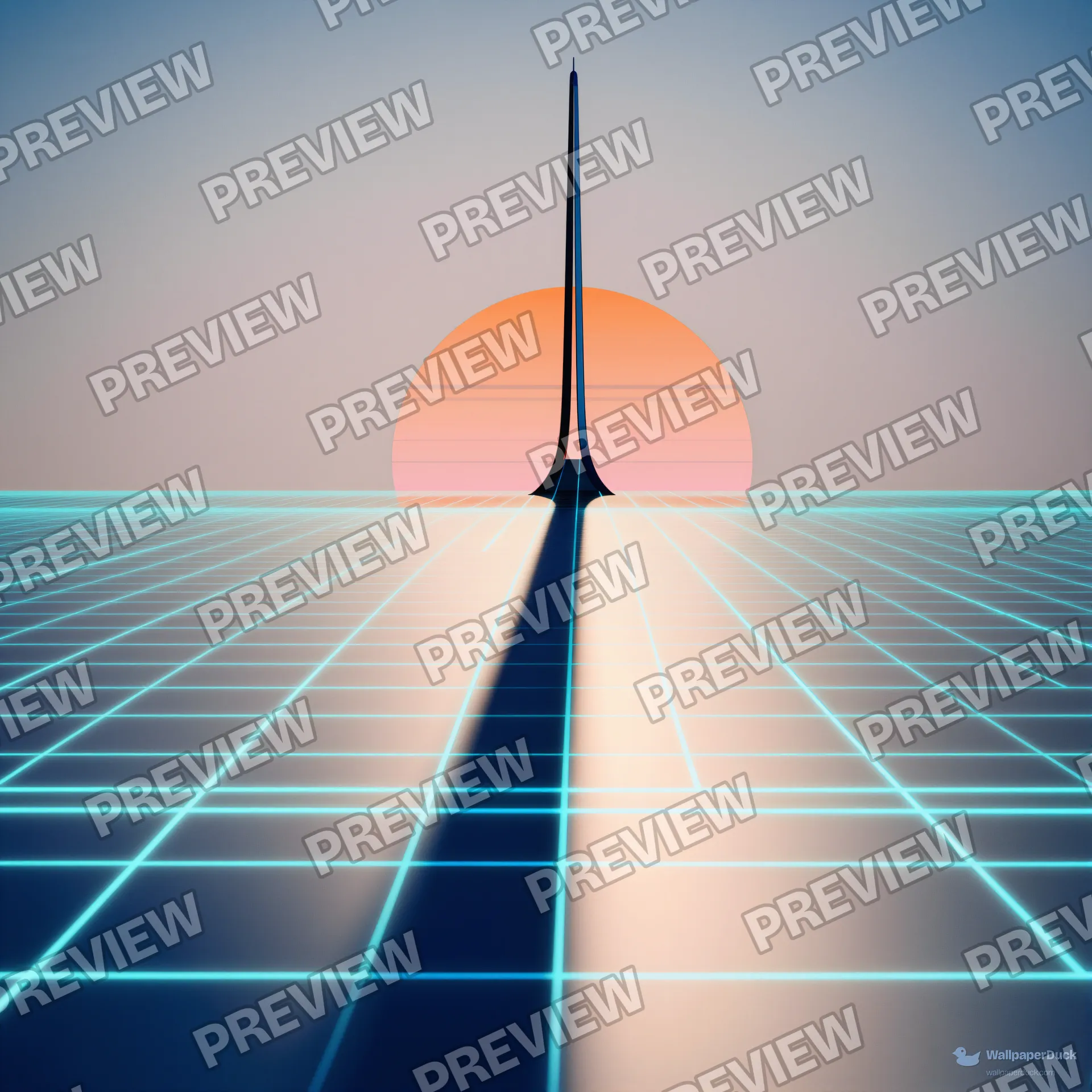 Banded Chrome Horizon — Retro futurism 4K wallpaper