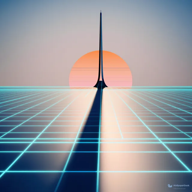 Banded Chrome Horizon — Retro futurism 4K wallpaper